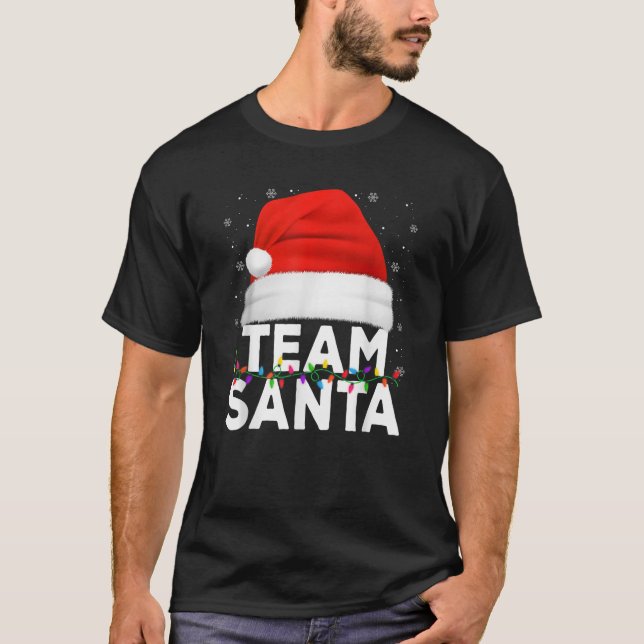 Team Santa Christmas Squad Matching Family Pajamas T-Shirt (Vorderseite)