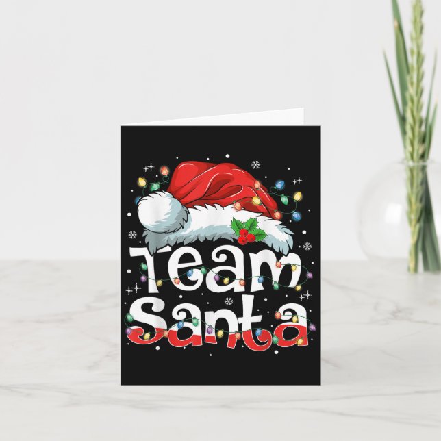 Team Santa Claus Christmas Family Matching Pajama  Karte (Vorderseite)