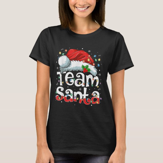 Team Santa Claus Christmas Family Matching Pajama  T-Shirt (Vorderseite)