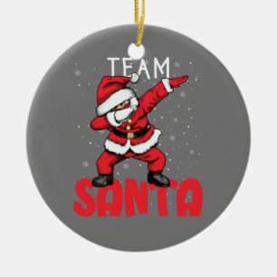 Team Santa Dabbing Weihnachten im Schnee Keramik Ornament