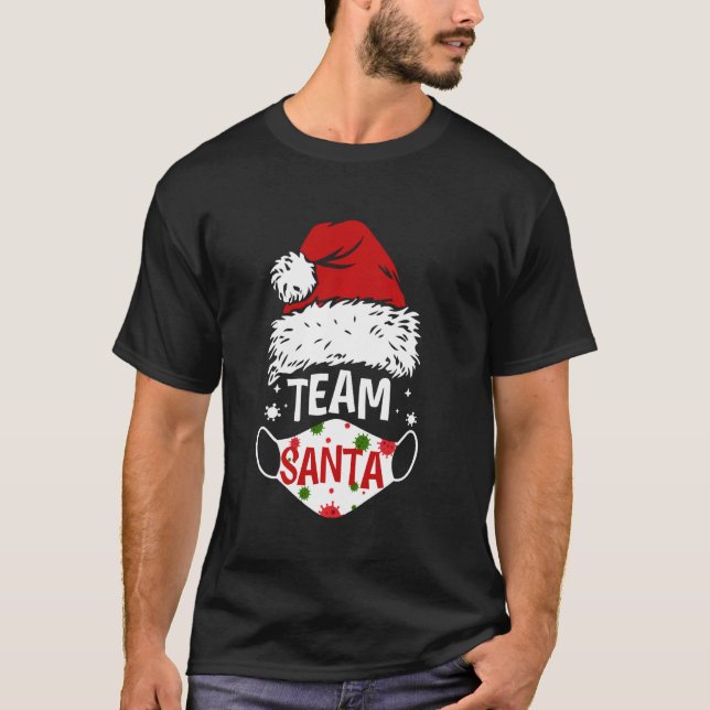 Team Santa Face Maske Weihnachten 2020 Kostümfamil T-Shirt (Vorderseite)