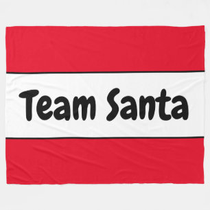 TEAM SANTA Festliches Retro Hellrot-Weiß-Gestreift Fleecedecke