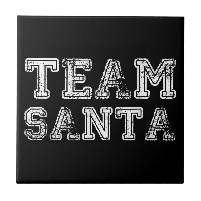 Team Santa Funny Weihnachten Fliese (Vorderseite)
