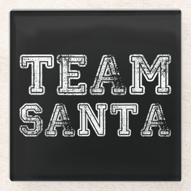 Team Santa Funny Weihnachten Glasuntersetzer (Vorderseite)