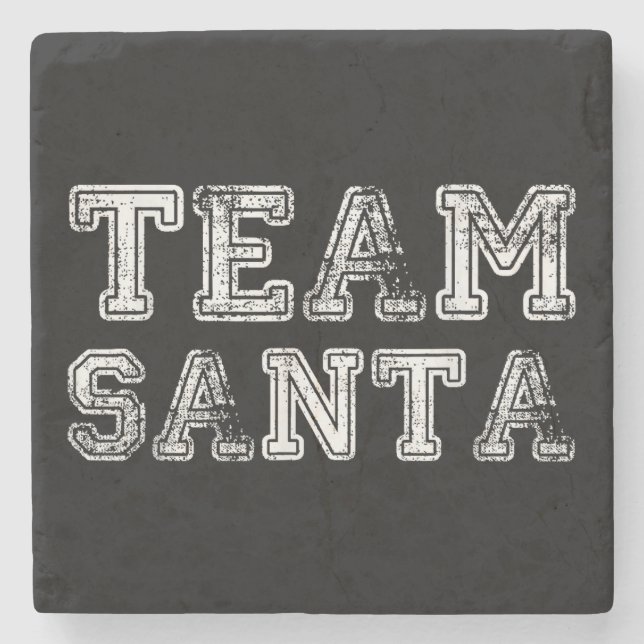 Team Santa Funny Weihnachten Steinuntersetzer (Vorderseite)