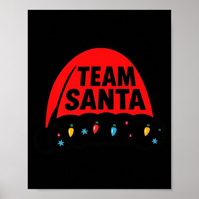 Team Santa Hat Christmas Squad Family Group Matchi Poster (Vorne)