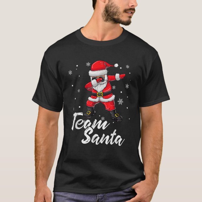 Team Santa Pajama Dabbing Claus Familie Matching G T-Shirt (Vorderseite)
