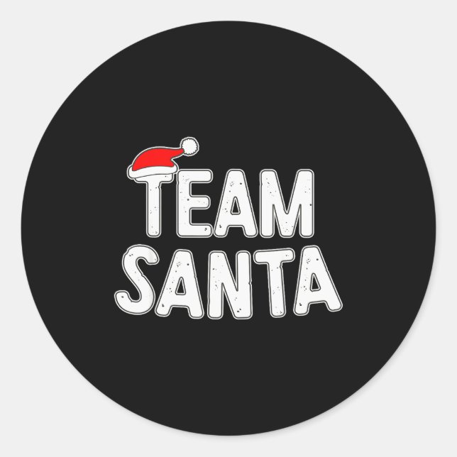 Team Santa Shirt Adult Kids Christmas Santa Squad  Runder Aufkleber (Vorderseite)