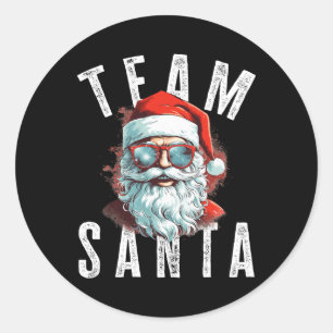 Team Santa Weihnachten Lustiges Xmas Weihnachtsman Runder Aufkleber