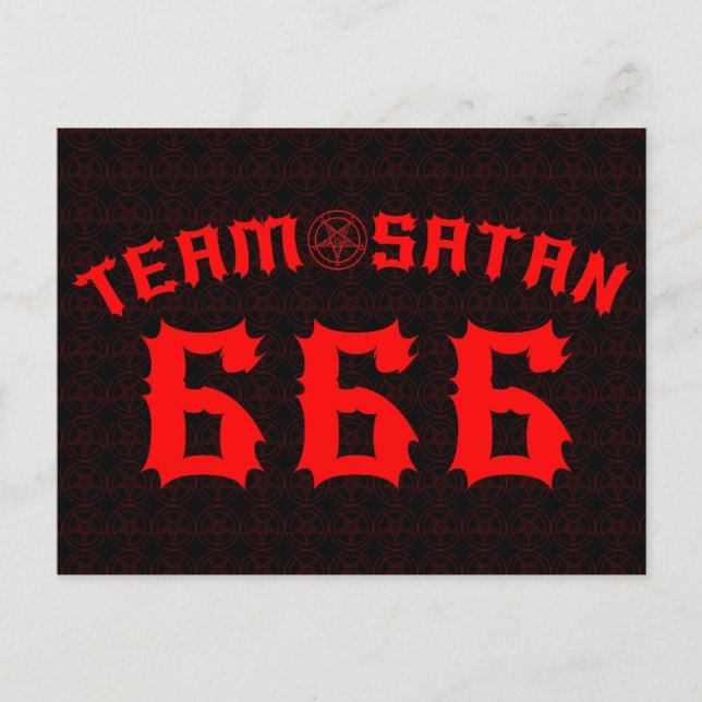 Team Satan 666 Postkarte (Vorderseite)
