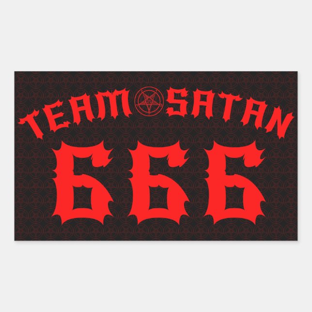 Team Satan 666 Rechteckiger Aufkleber (Vorderseite)