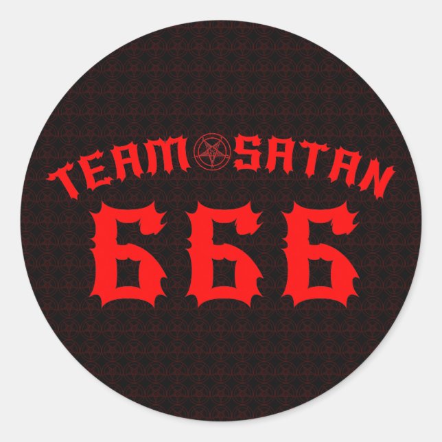 Team Satan 666 Runder Aufkleber (Vorderseite)