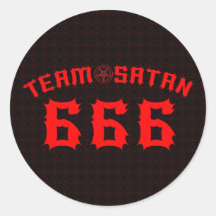 Team Satan 666 Runder Aufkleber