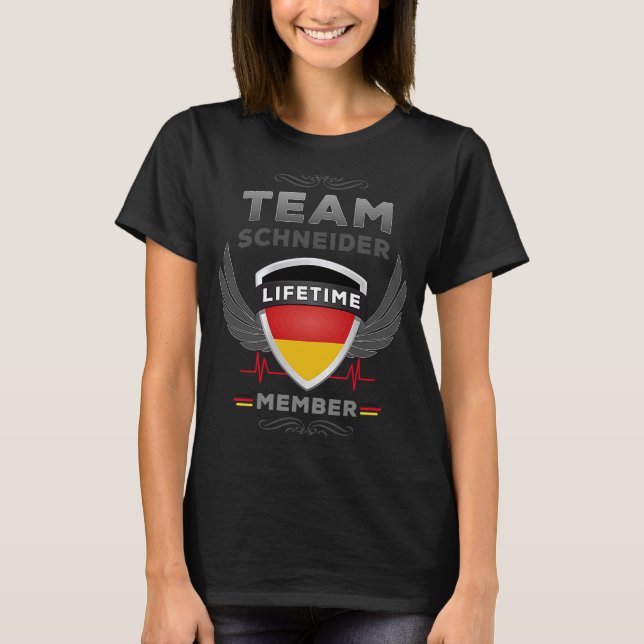 Team Schneider Lifetime Mitglied oder deutsches Ku T-Shirt (Vorderseite)