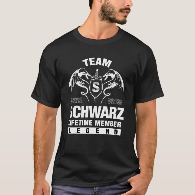Team Schwarz Lifetime Mitglied T-Shirt (Vorderseite)