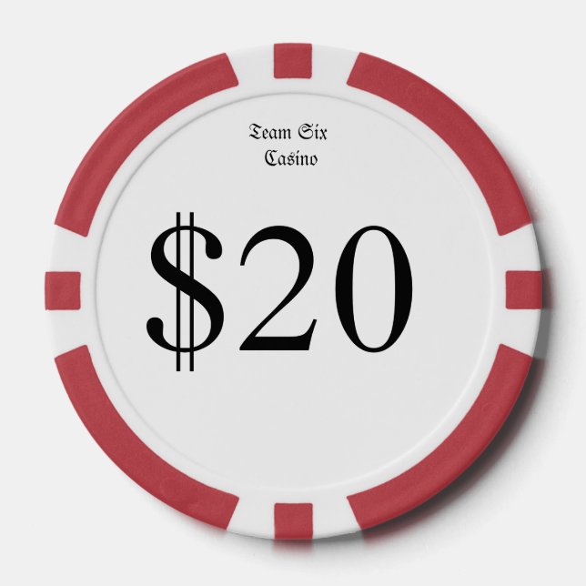 Team Six (Funny Casino Money) $20 Casino-Coin Pokerchips (Vorderseite)
