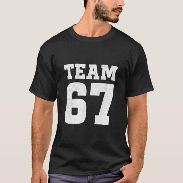 Team Six Seven 6 7 Meme Funny Aura 67 Tee For Boys (Vorderseite)