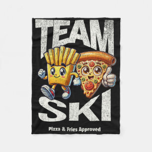 Team Ski - Pizza and Fries genehmigt Funny Ski G Fleecedecke