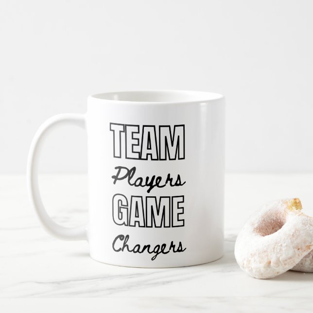 Team-Spieler Inspiration Corporate-Zitat-Geschenk Kaffeetasse (Mit Donut)