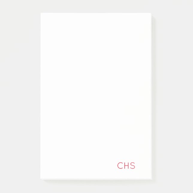 Team Spirit School Initials Monogram Notes Post-it Klebezettel (Vorderseite)