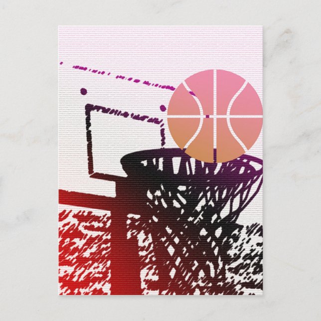 Team Sport Ball Basketball Netz Trainer Spiel Postkarte (Vorderseite)