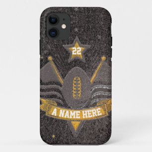 Team Sport Black & Gold Glitter College Football Case-Mate iPhone Hülle