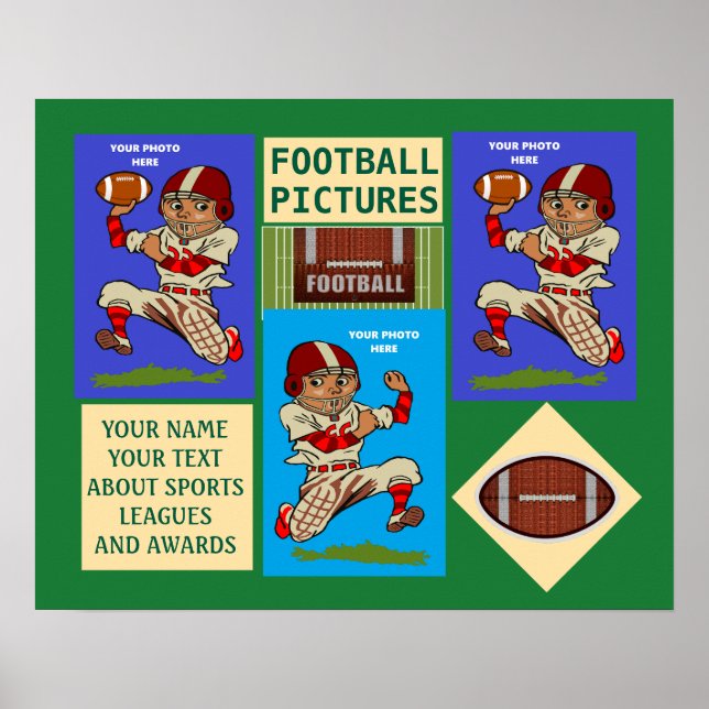 Team Sports Football Ihr Foto und Text Poster (Vorne)