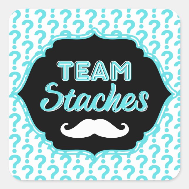 TeAM Staches Blue Gender Reveal Aufkleber (Vorderseite)