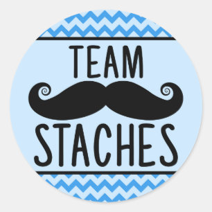 Team Staches Gender-Enthüllungen Runder Aufkleber