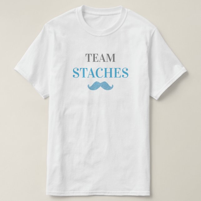 Team Staches Geschlecht decken der Männer auf T-Shirt (Design vorne)