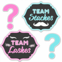 TeAM Staches oder Lashes Pink|Blue Gender Reveal