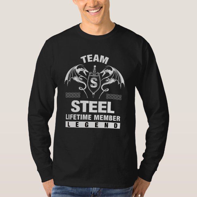 Team Steel Lebenslanges Mitglied T-Shirt (Vorderseite)
