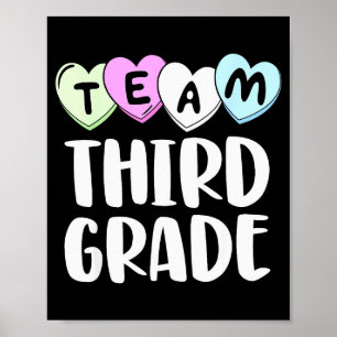 Team T-Shirt Dritte Klasse 3. Liebe Herzen Lehrer Poster