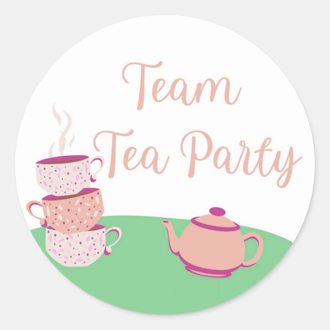 Team Tee Party Baby Gender Predication Sticker (Vorderseite)