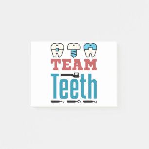 Team Teeth Dental Squad Mitarbeiter Zahnarzthygien Post-it Klebezettel