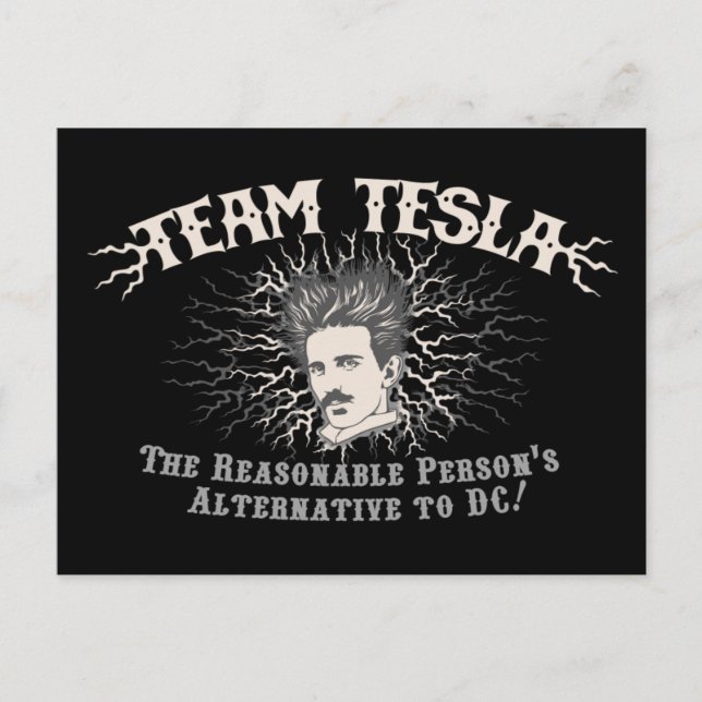 Team Tesla Static Hair Postkarte (Vorderseite)