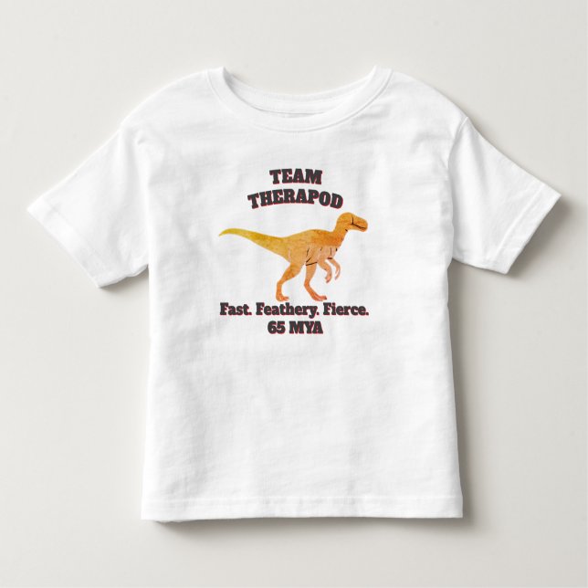 Team Theropod - Schnell. Feathery. Fierce Kleinkind T-shirt (Vorderseite)