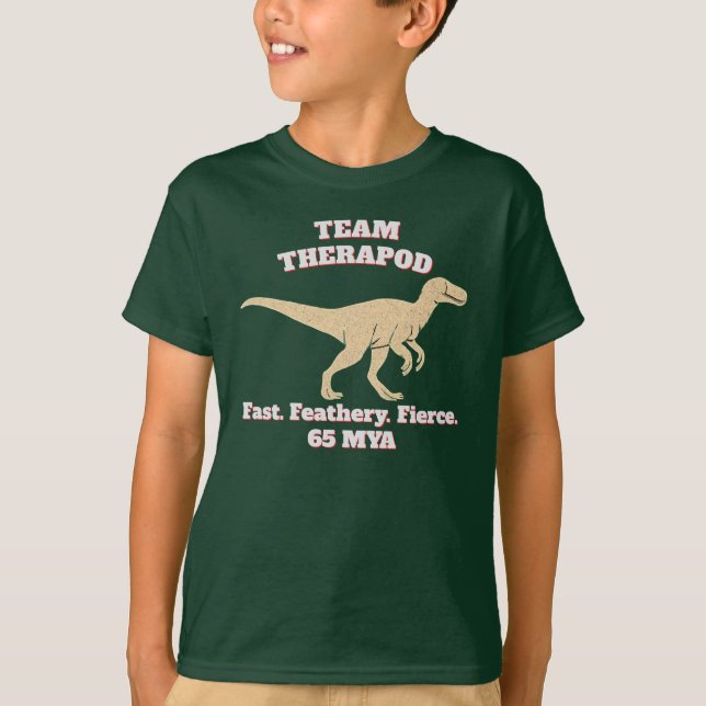 Team Theropod - Schnell. Feathery. Fierce T-Shirt (Vorderseite)