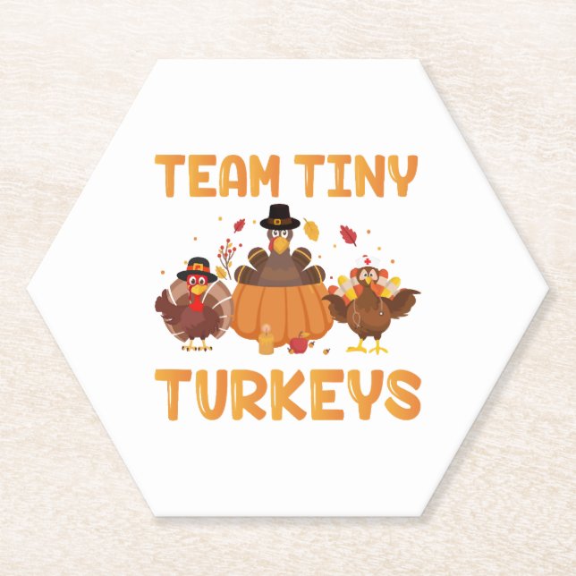 Team Tiny Trukeys Niedlich Erntedank Day Nicu Nurs Untersetzer (Vorderseite)