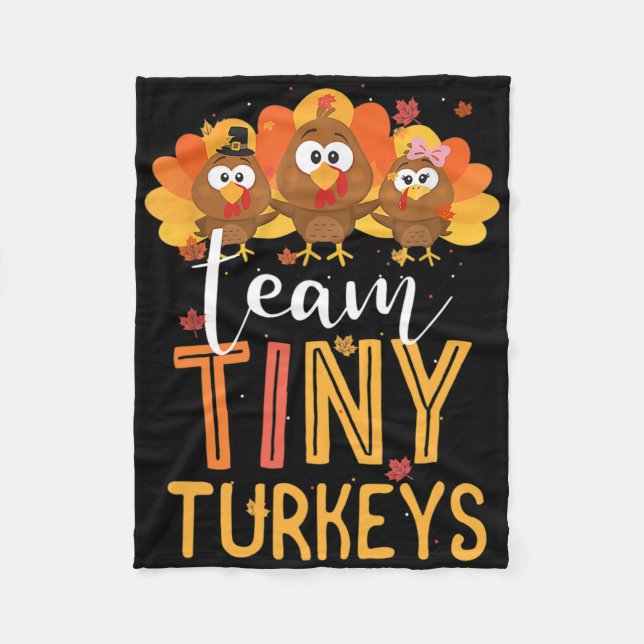 Team Tiny Turkeys Nurse Turkey Erntedank Fall N Fleecedecke (Vorderseite)