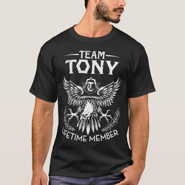 Team TONY Lifetime Member Nachname T-Shirt (Vorderseite)