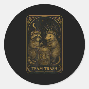 Team Traarot Karte Waschbär Opossum Liebhaber Lust Runder Aufkleber