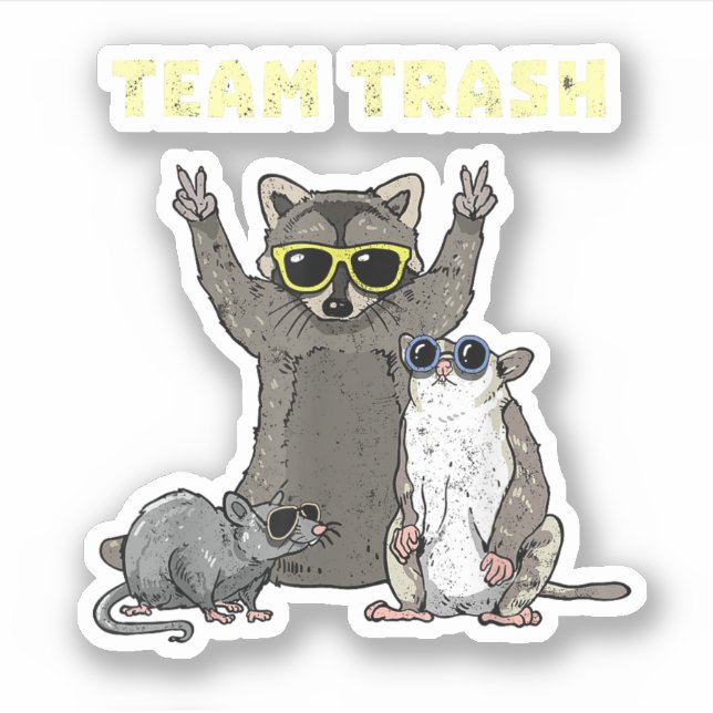 Team Trash Opossum Raccoon Rat, Gartenanlage für l Aufkleber (Vorderseite)