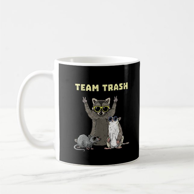 Team Trash Opossum Raccoon Rat, Gartenanlage für l Kaffeetasse (Links)