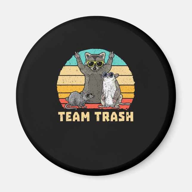 Team Trash Opossum Raccoon Rat, Gartenanlage für l Magnet (Vorne)