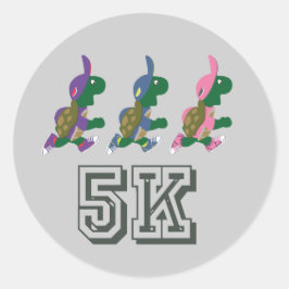 Team Turtle 5K Runder Aufkleber