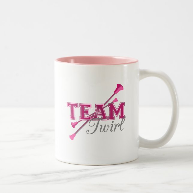 Team Twirl Baton Zweifarbige Tasse (Rechts)