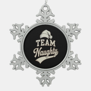 Team Unartiger Weihnachtsmann Weihnachten Xmas pas Schneeflocken Zinn-Ornament