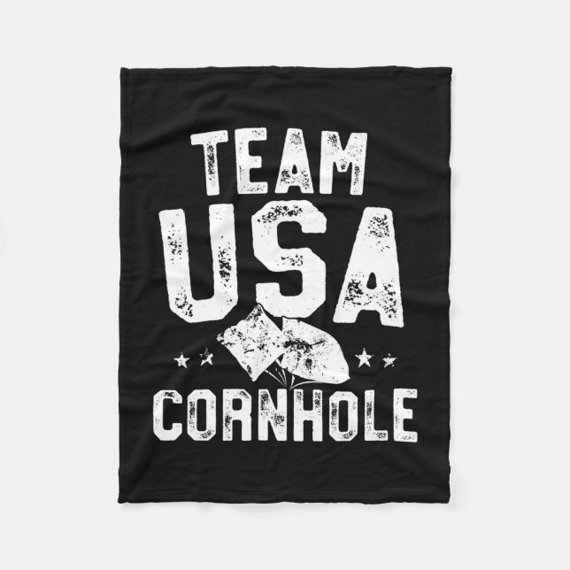 Team USA Cornhole Champion Bean Bag Wurf Fleecedecke (Vorderseite)