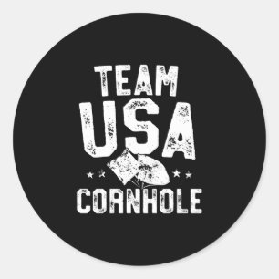 Team USA Cornhole Champion Bean Bag Wurf Runder Aufkleber